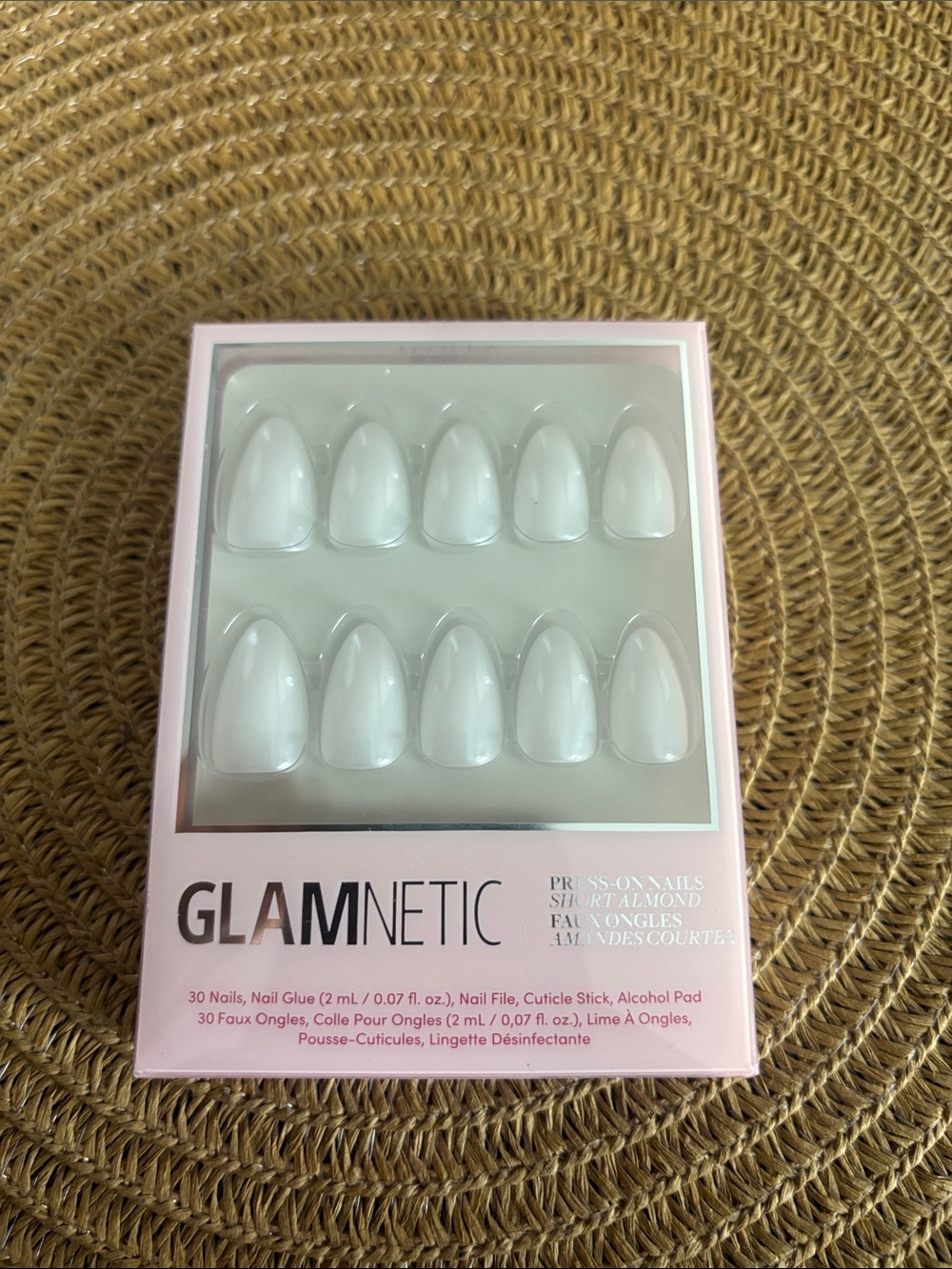Glamnetic Lamenting White Short Almond Press-On Nails - 30 Pack never used